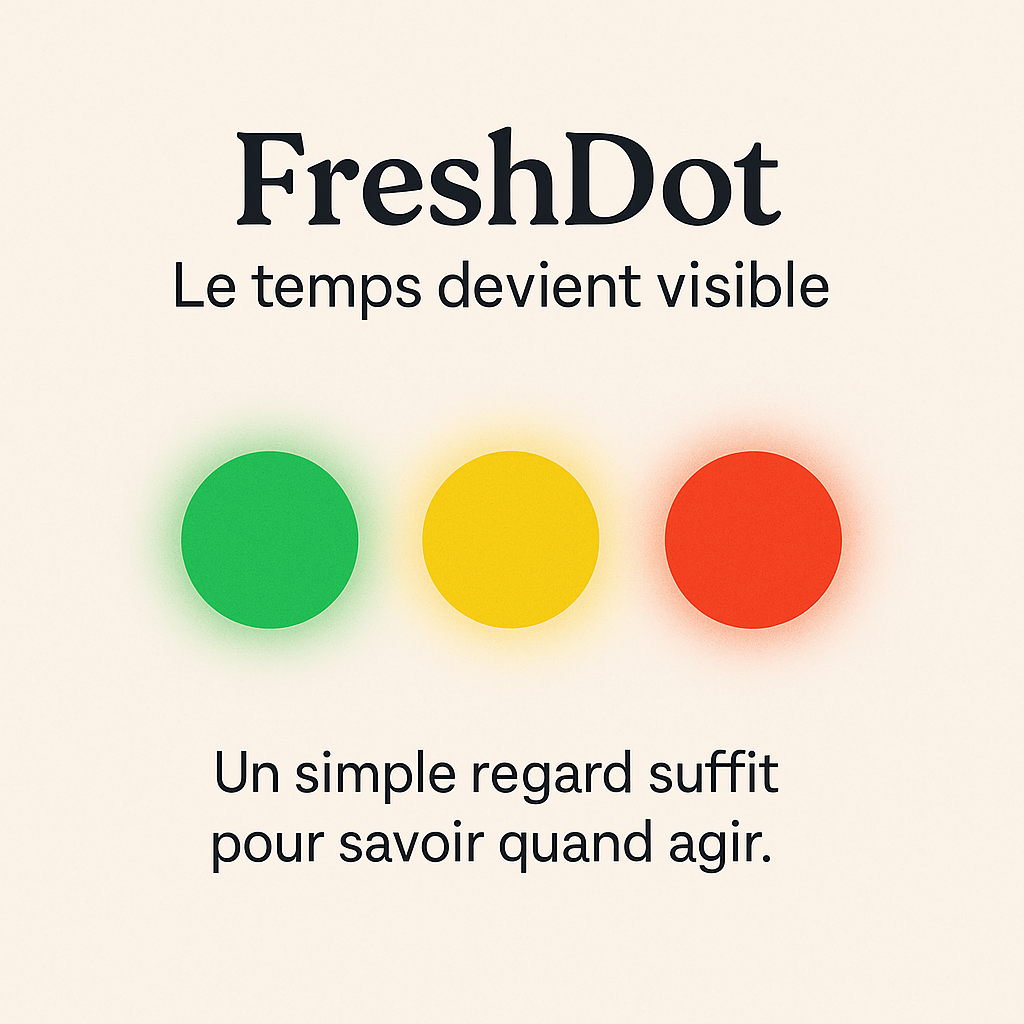 FreshDot, le temps devient visible : un simple regard suffit pour savoir quand agir.